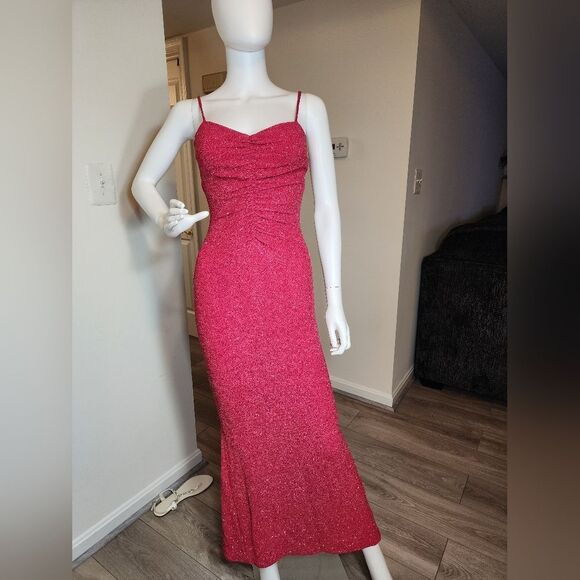 Jessica McClintock Pink Spaghetti Strap Maxi Dress - Picture 8 of 8